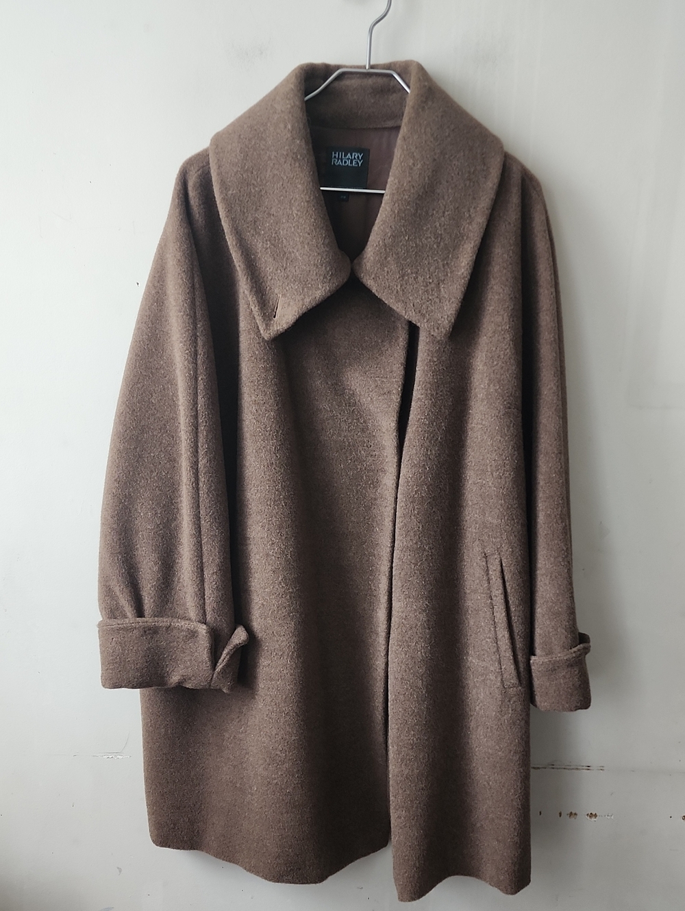 Hilary Radley Brown Wool-Blend Pea Coat